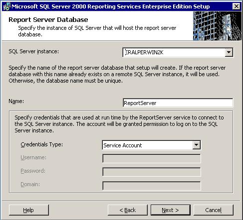 report server databases