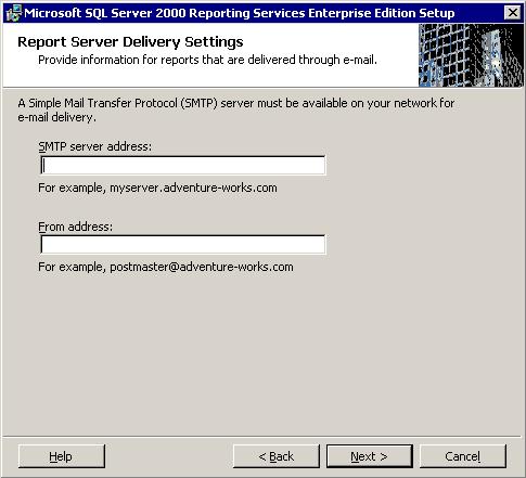 report server delivery settings