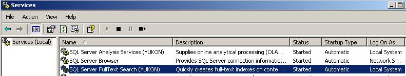 SQL Server FullText Search service