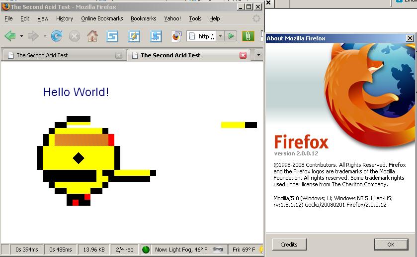 Software Development Acid2 Browser Test and Windows Explorer