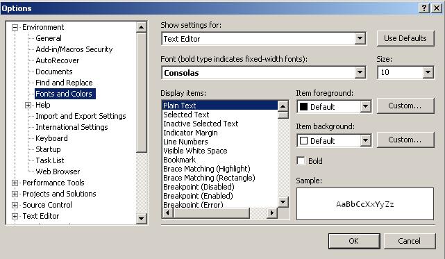 Consolas Font Pack for Microsoft Visual Studio 2005