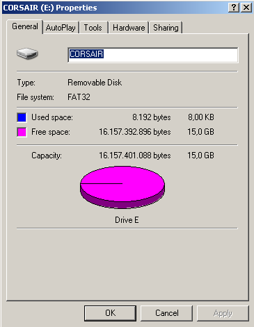 File system is FAT32 as you