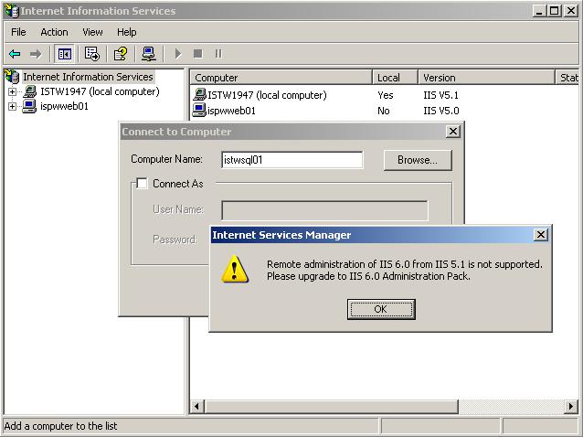 Remote Administration of IIS