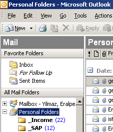 Outlook personal folder created