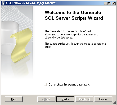 SQL Server 2008 Script Wizard