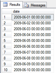 sql calendar table sql date table