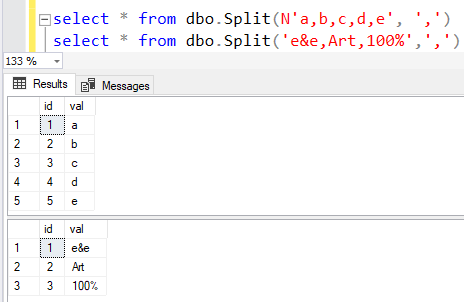 SQL split string function using XML Path