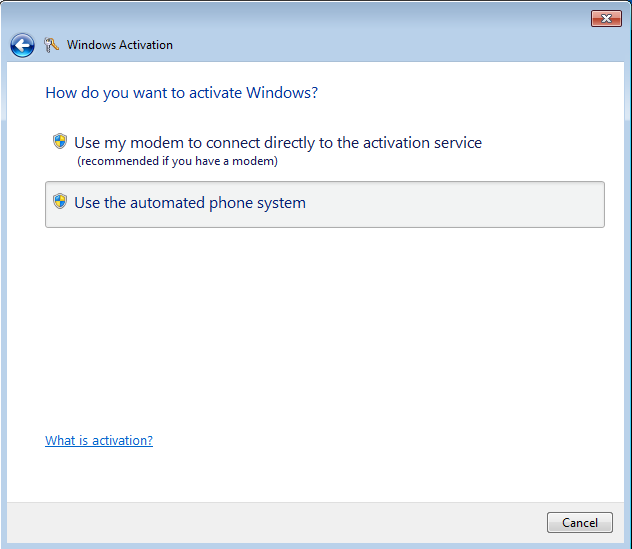 activate Windows 7 using the automated phone system