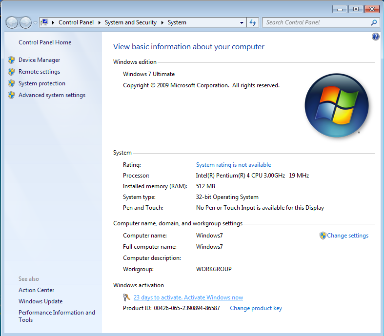 Windows Activation / Copy of Windows not genuine...
