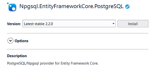 Npgsql.EntityFrameworkCore.PostgreSQL package for Redshift database connection