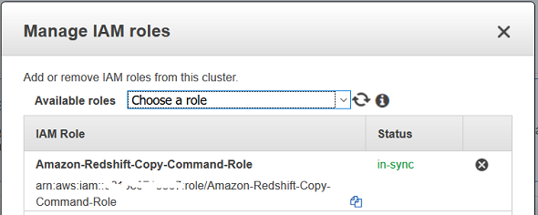add new IAM role for Amazon Redshift cluster