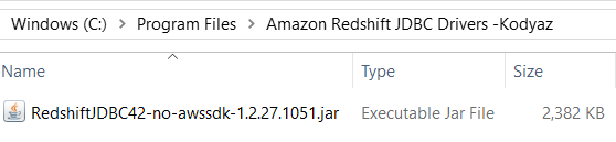 Amazon Redshift JDBC driver download