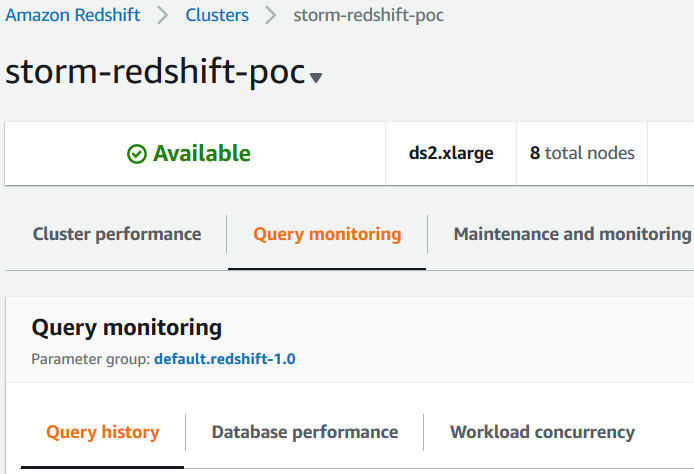 query monitoring tool on Amazon Redshift cluster