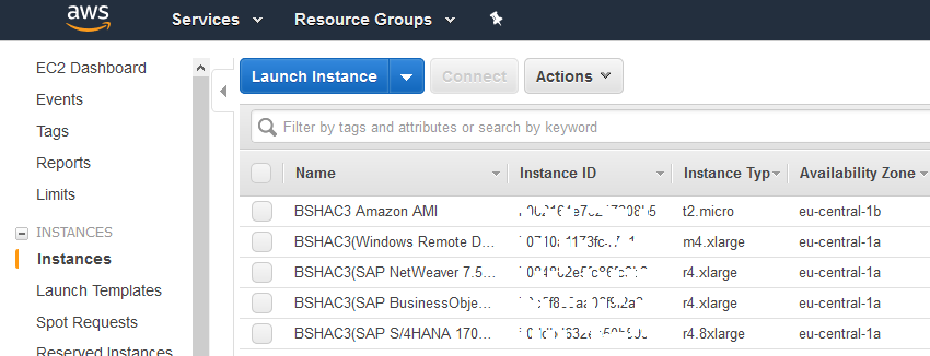 ec2 instance list