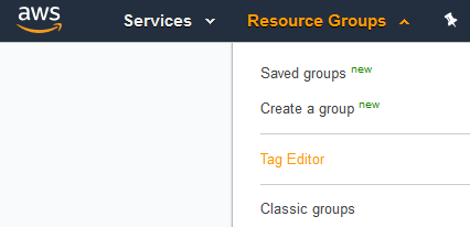 Amazon Resource Groups Tag Editor