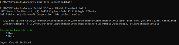 compile Visual Studio project using dotnet build command