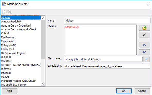 Manage Drivers on SQL Workbench