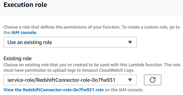 AWS Lambda function execution role