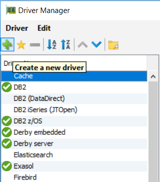 create new database driver on DbVisualizer