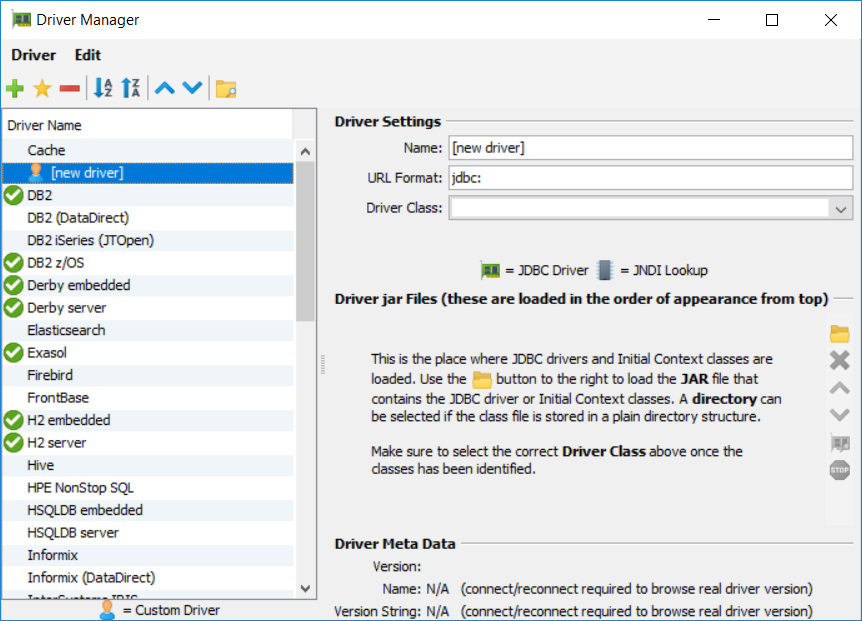 new driver definition template on DbVisualizer for Denodo connections