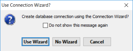 create wizard to create database connection on DbVisualizer