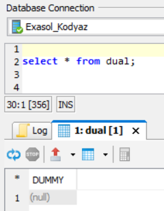 Exasol SQL databae dual table