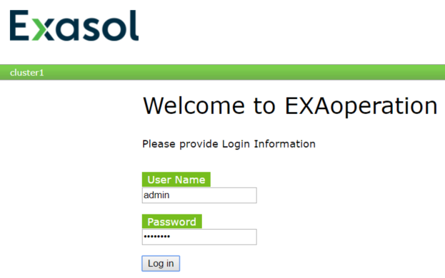 EXAoperation web ui as Exasol administration tool