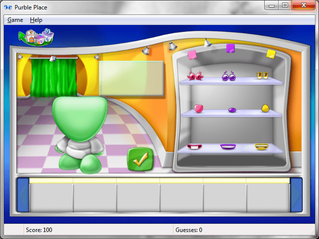 Windows 7 games Purble Place Purble Shop beginner level
