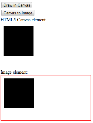 HTML5 Canvas to Image using canvas.toDataURL method