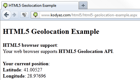 HTML5 Geolocation example code for web programmers