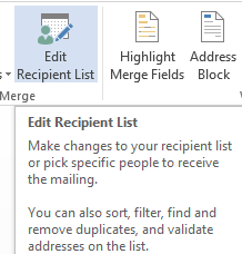 filter recipient data from Excel data source