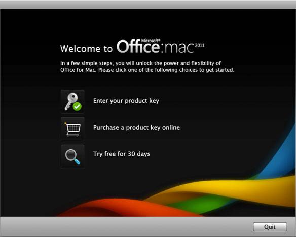 Microsoft Office for MAC 2011 installation
