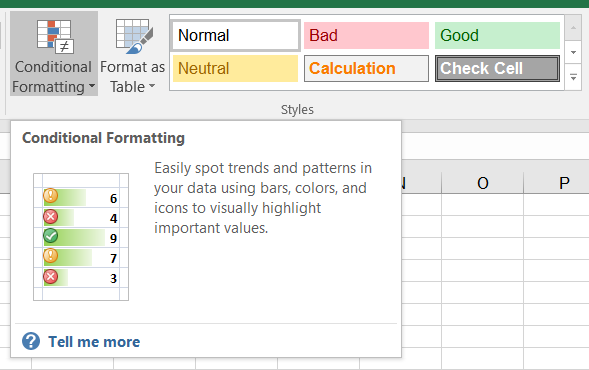 Conditional Formatting Styles tools for Excel users