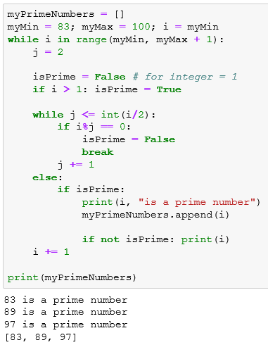 Python program code for the prime number checker application