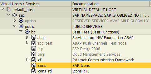SAP icons service on SICF transaction