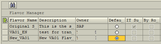 assign default flavor for SAP user in SAP Screen Personas