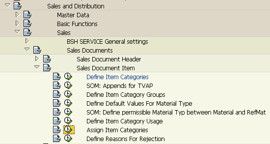 SAP item category customization for sales document type using SAP SPRO transaction