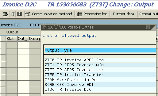 new output type is now defined successfuly for billing document