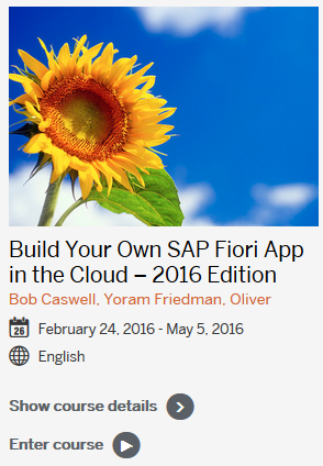 Build Your Own SAP Fiori App in the Cloud OpenSAP course