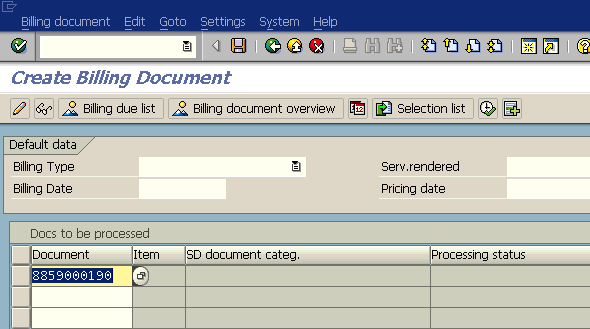 use SAP VF01 transaction to create billing document