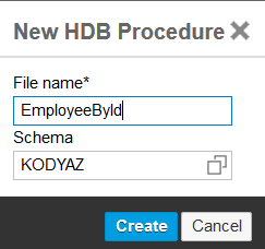 create new .hdbprocedure