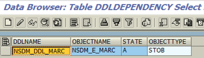 DDL source name of MARC table proxy object