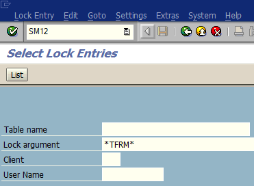 display lock entries using SAP SM12 transaction code