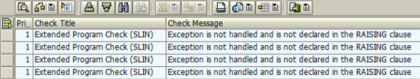 Exception is not handled and is not declared in the RAISING clause