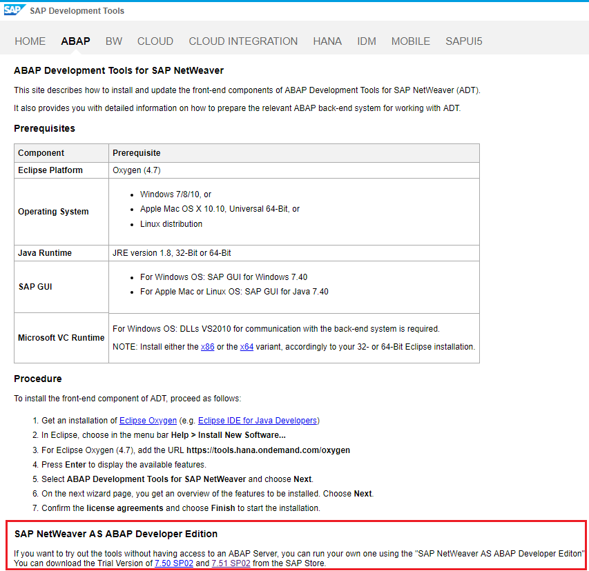 install free SAP Netweaver AS ABAP Developer Edition