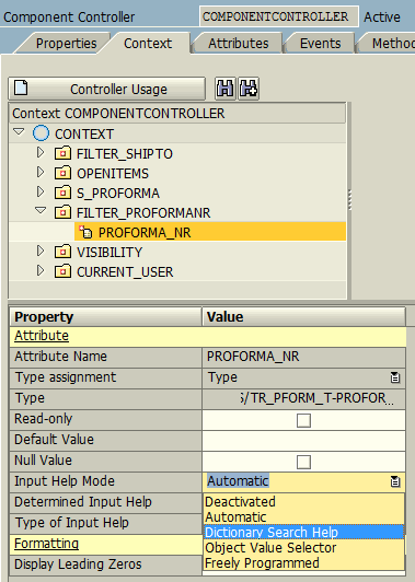 Web Dynpro input help mode to Dictionary Search Help