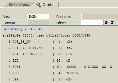 SAP memory (SPA-GPA) on ABAP Debugger tool