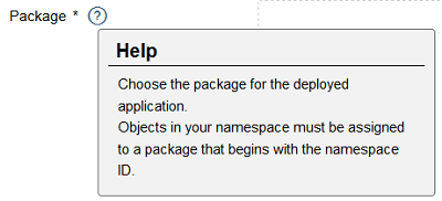 choose package for the deployed application