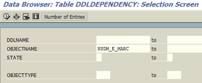query DDLDependency SAP table for proxy object of MARC ABAP table