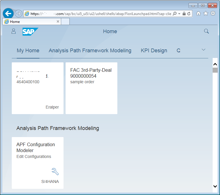 SAP Fiori Launchpad Home page